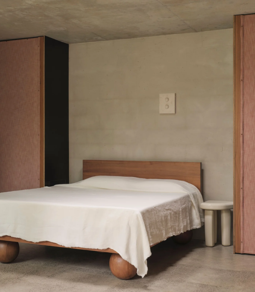 Minimalist Bed and Bedroom for Dark Hardwood Styling Inspo