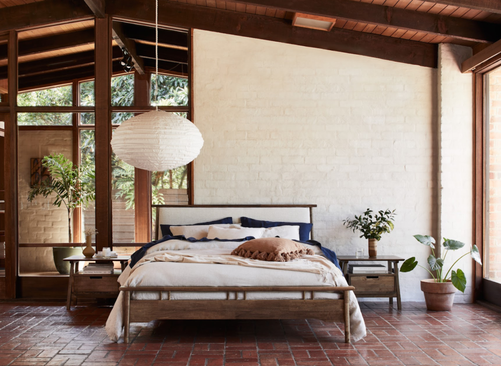 Oslo Queen Bed Rustic Walnut B2C Furniture