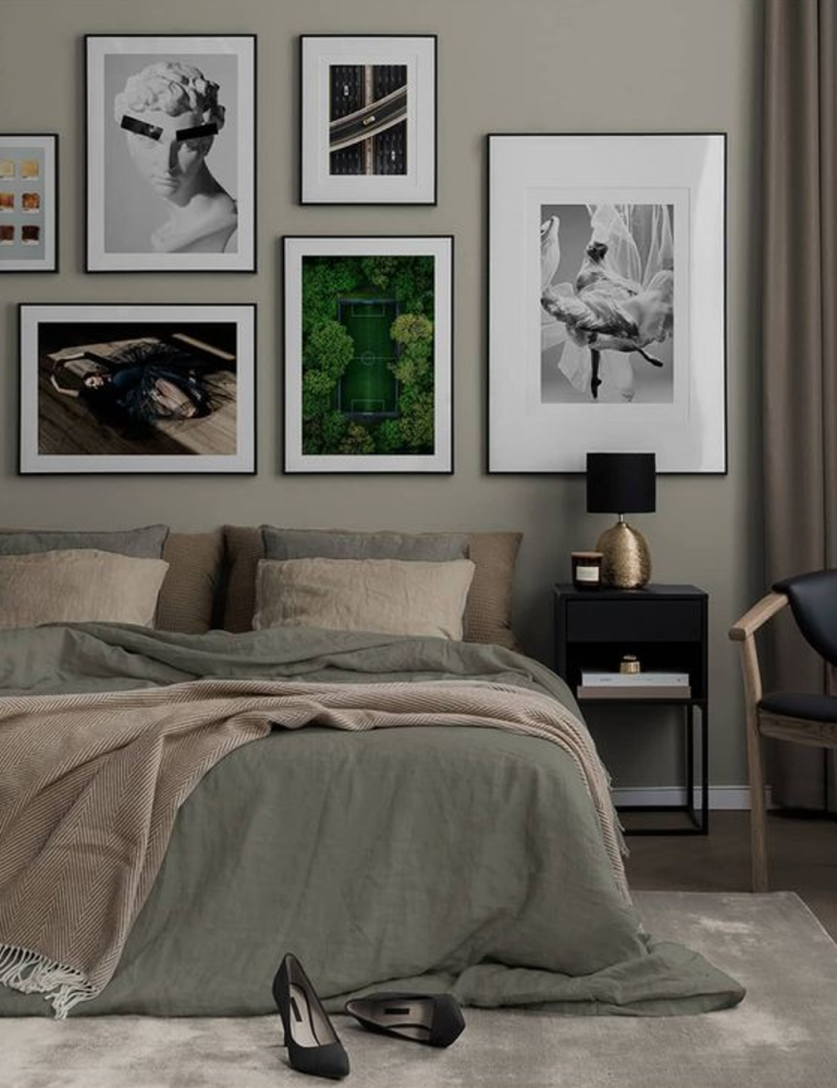 Artworks and Bed for Dark Hardwood Styling Inspiration